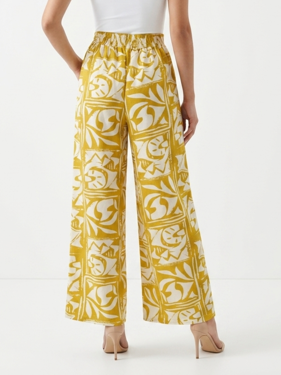 PANTALON PALAZZO NORA MOSTAZA