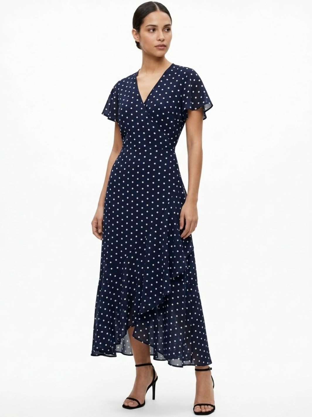VESTIDO ENVOLVENTE JULIETA AZUL POLKA DOTS