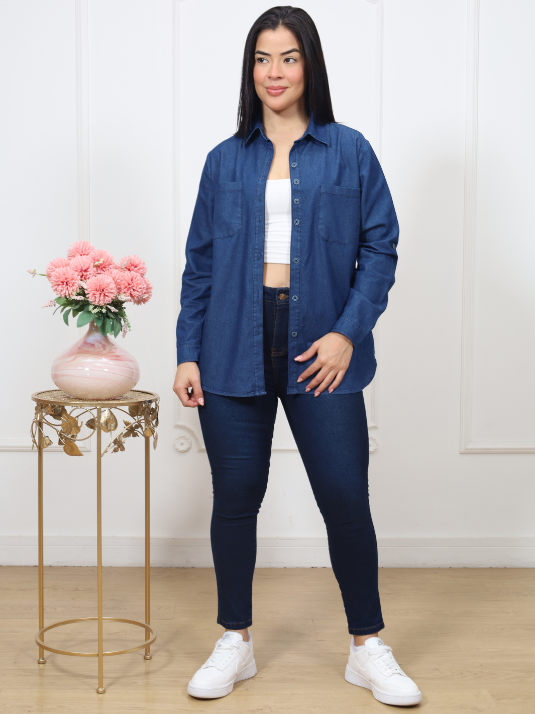 BLUSA CAMISERA DENIM FLORENCIA AZUL