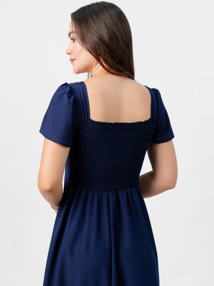VESTIDO CASUAL LARGO AMELIA AZUL