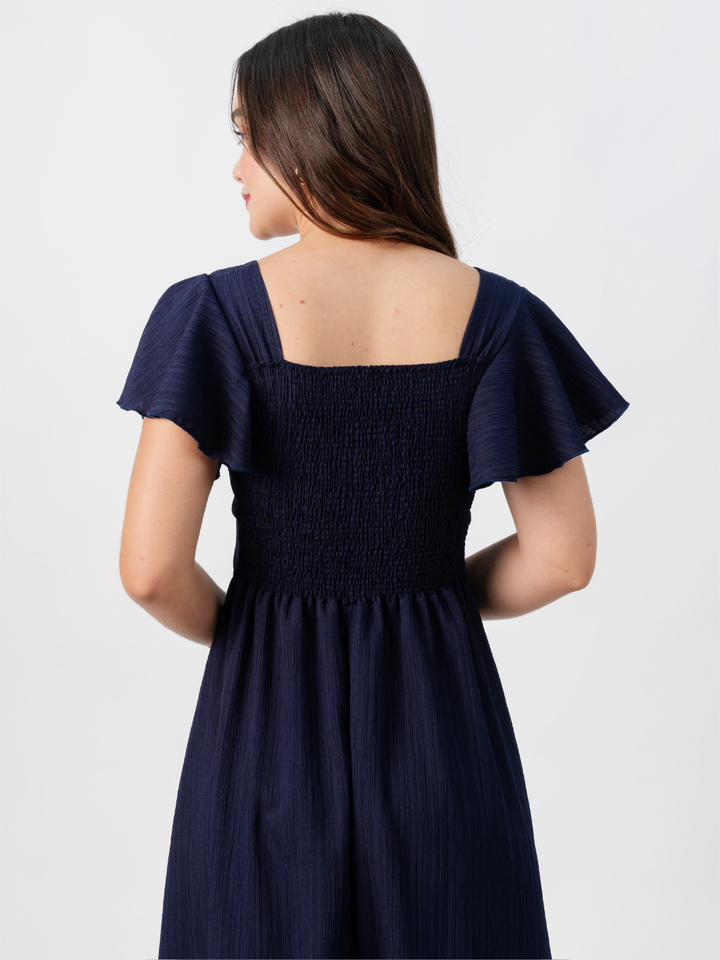 VESTIDO LARGO CORTE A BRENDA AZUL NOCHE