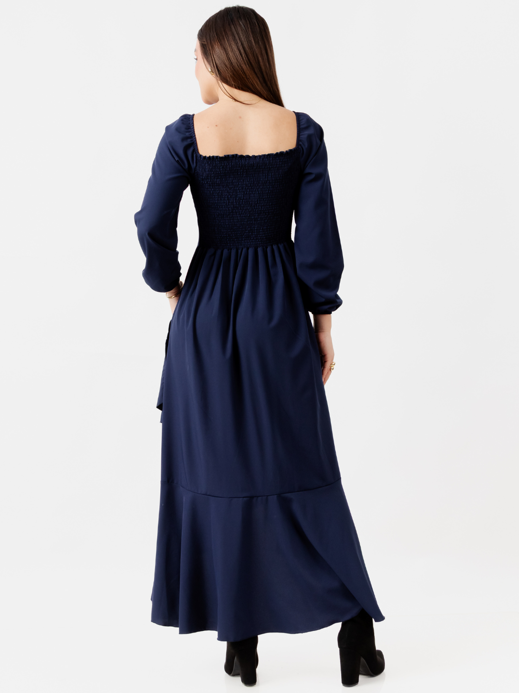 VESTIDO CON BOBO EN LA FALDA SOFIA AZUL