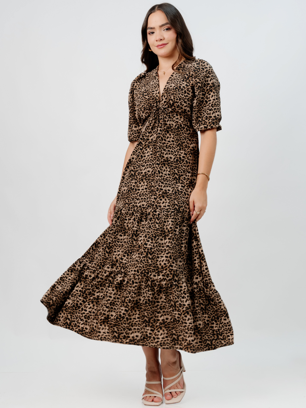 VESTIDO CASUAL LARGO TIZIANA ANIMAL PRINT