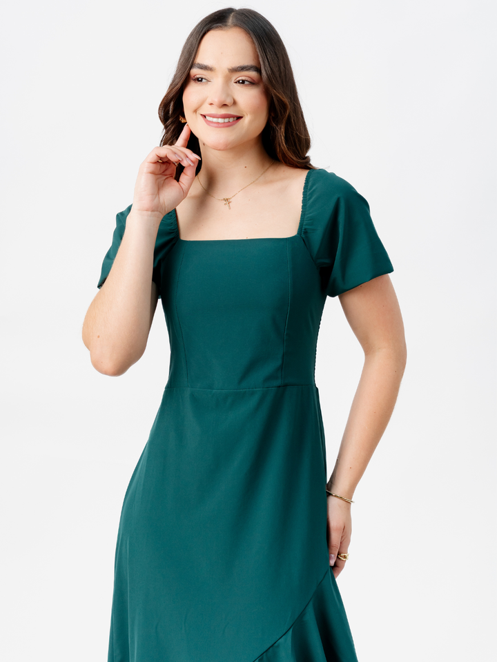 VESTIDO CASUAL LARGO PAOLA VERDE