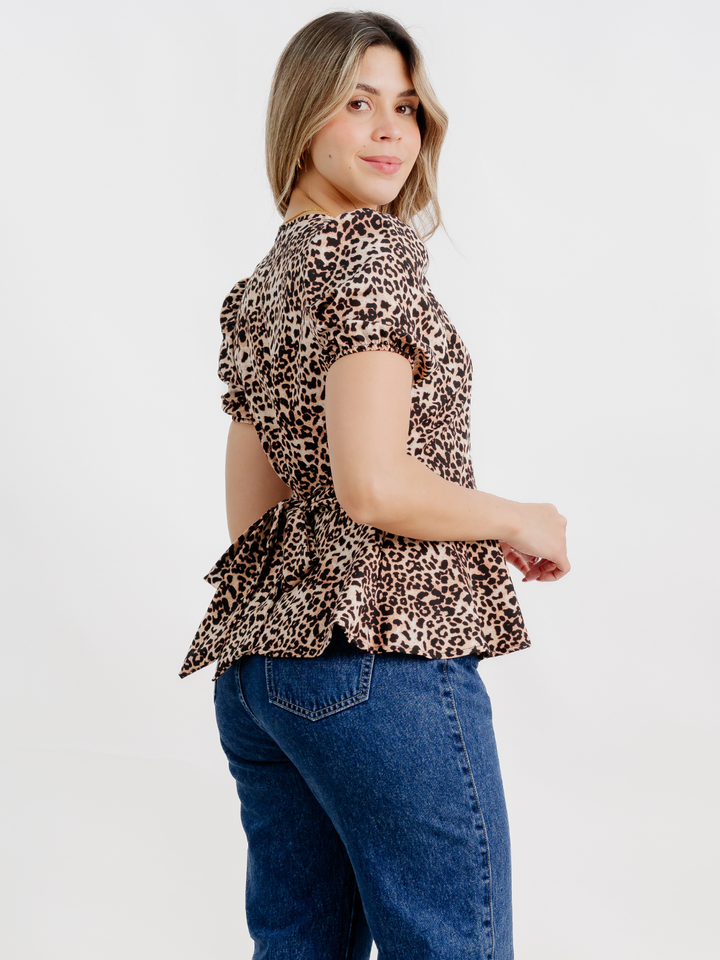 BLUSA MANGA CORTA BORA ANIMAL PRINT