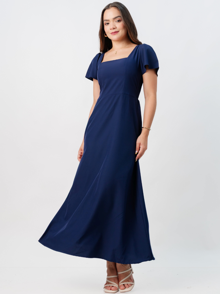 VESTIDO CASUAL LARGO AMELIA AZUL