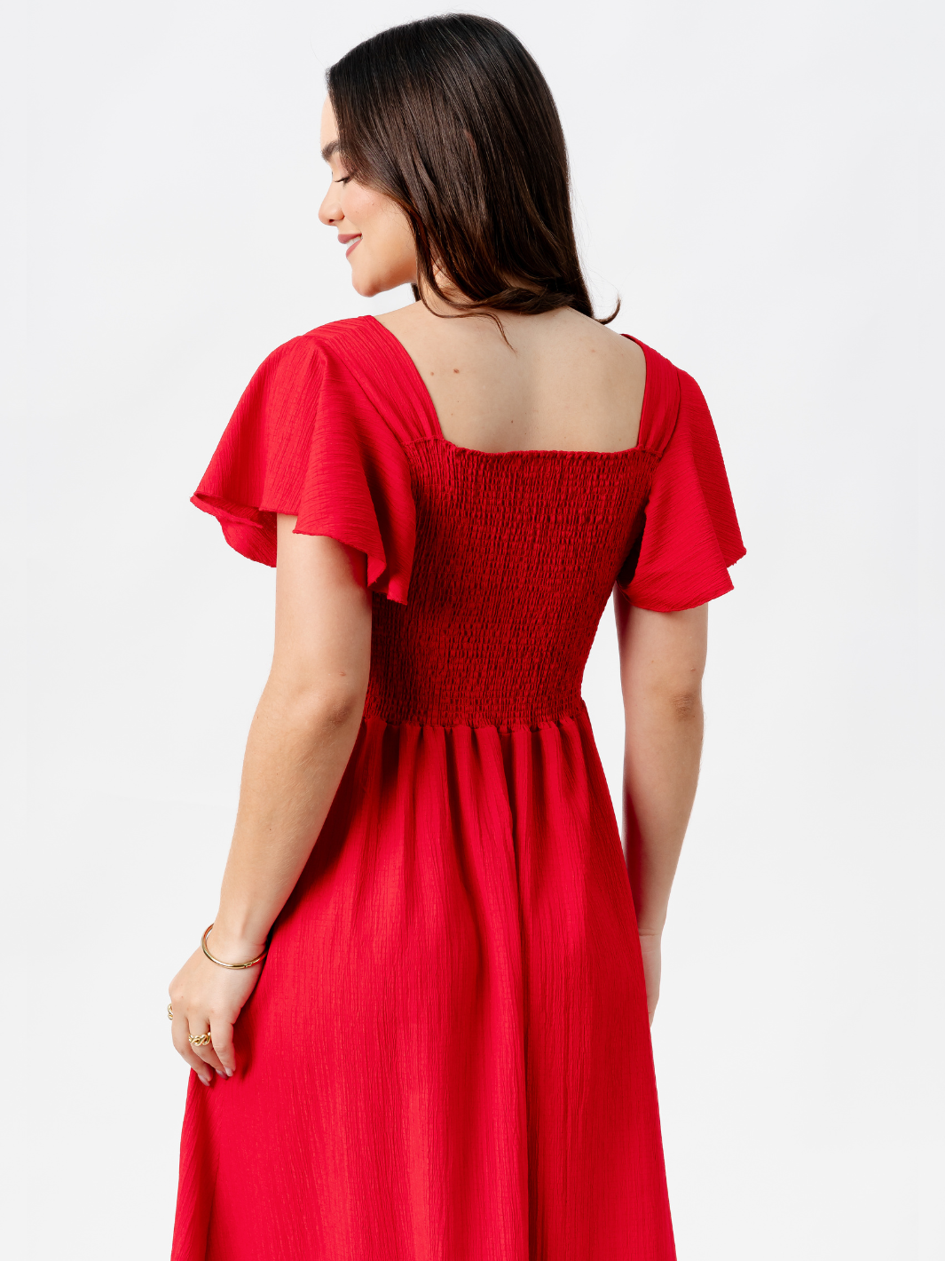 VESTIDO LARGO CORTE A BRENDA ROJO