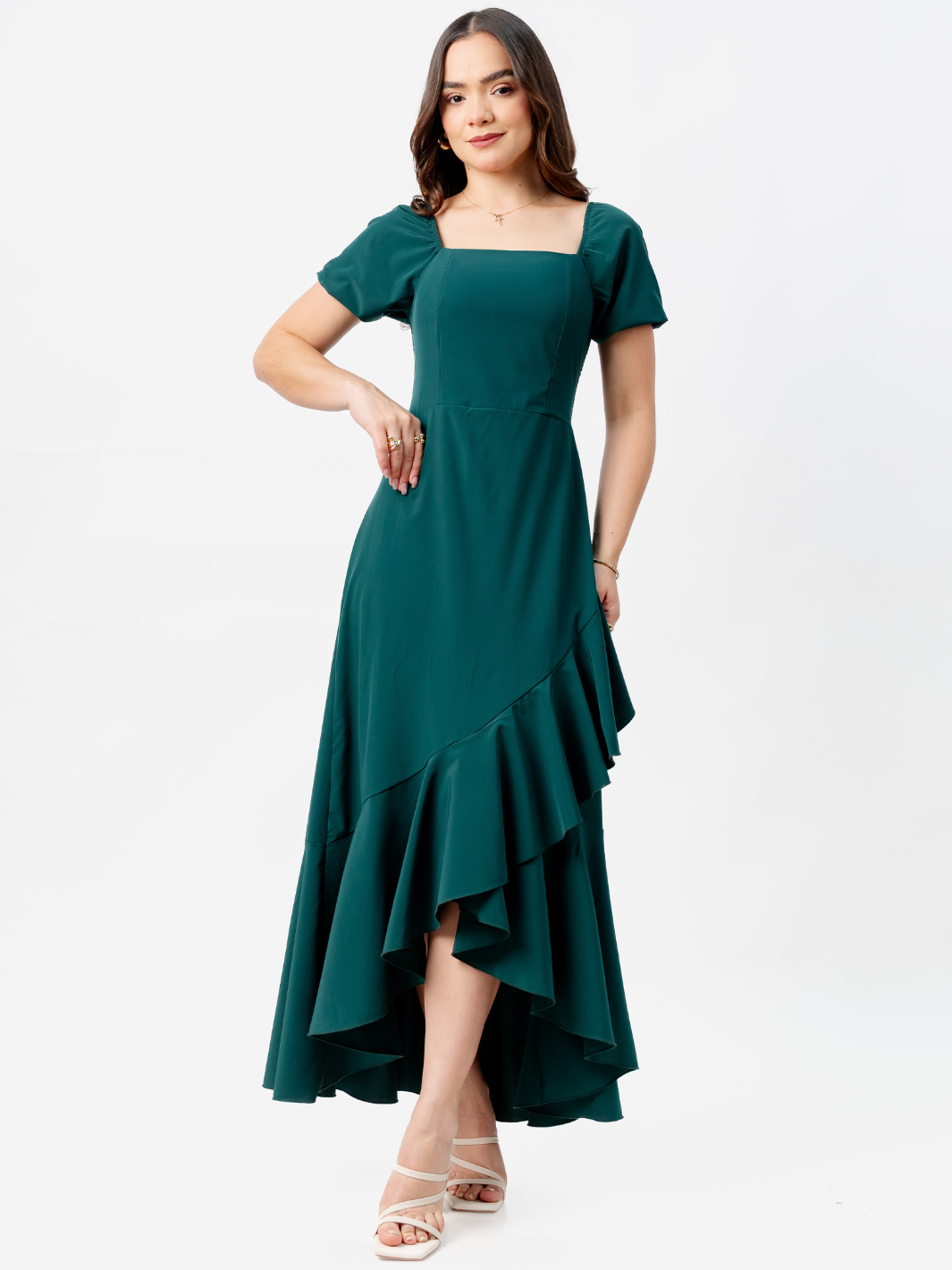 VESTIDO CASUAL LARGO PAOLA VERDE