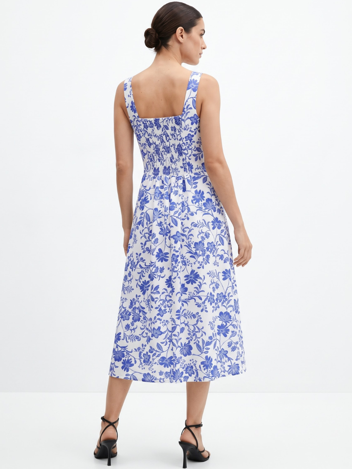 VESTIDO MIDI EN CORTE A SALLY PERLA FLOREADO