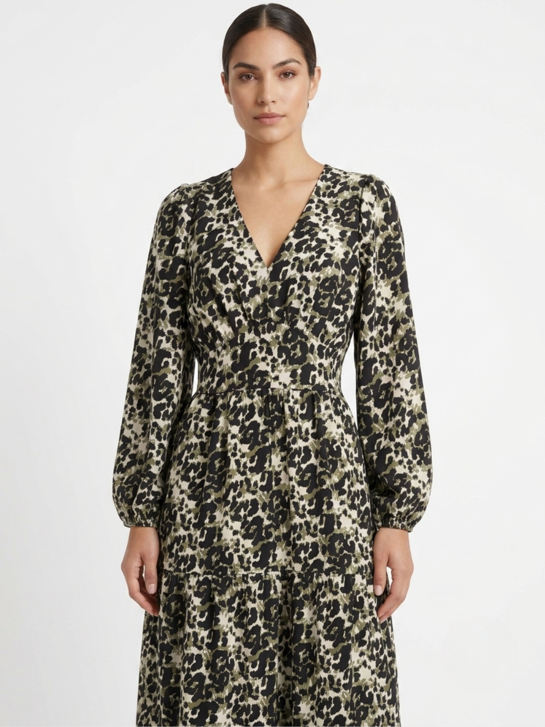 VESTIDO CASUAL CON FALDA EN TIEMPOS MEILYN ANIMAL PRINT