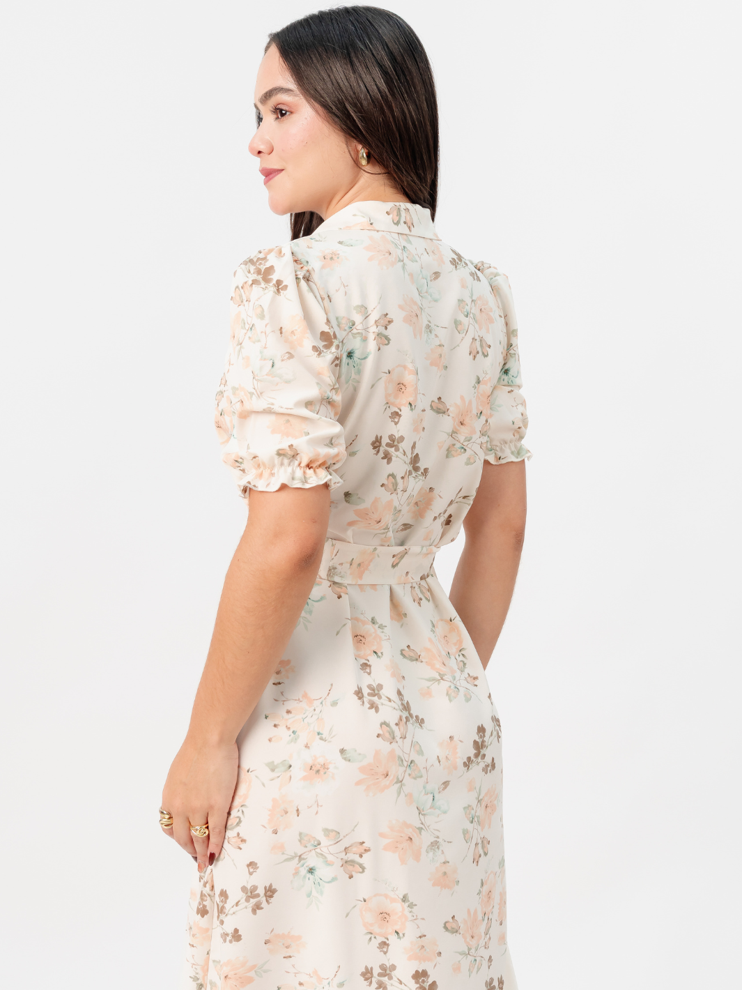 VESTIDO CAMISERO CON CINTURON ASIA PERLA FLOREADO
