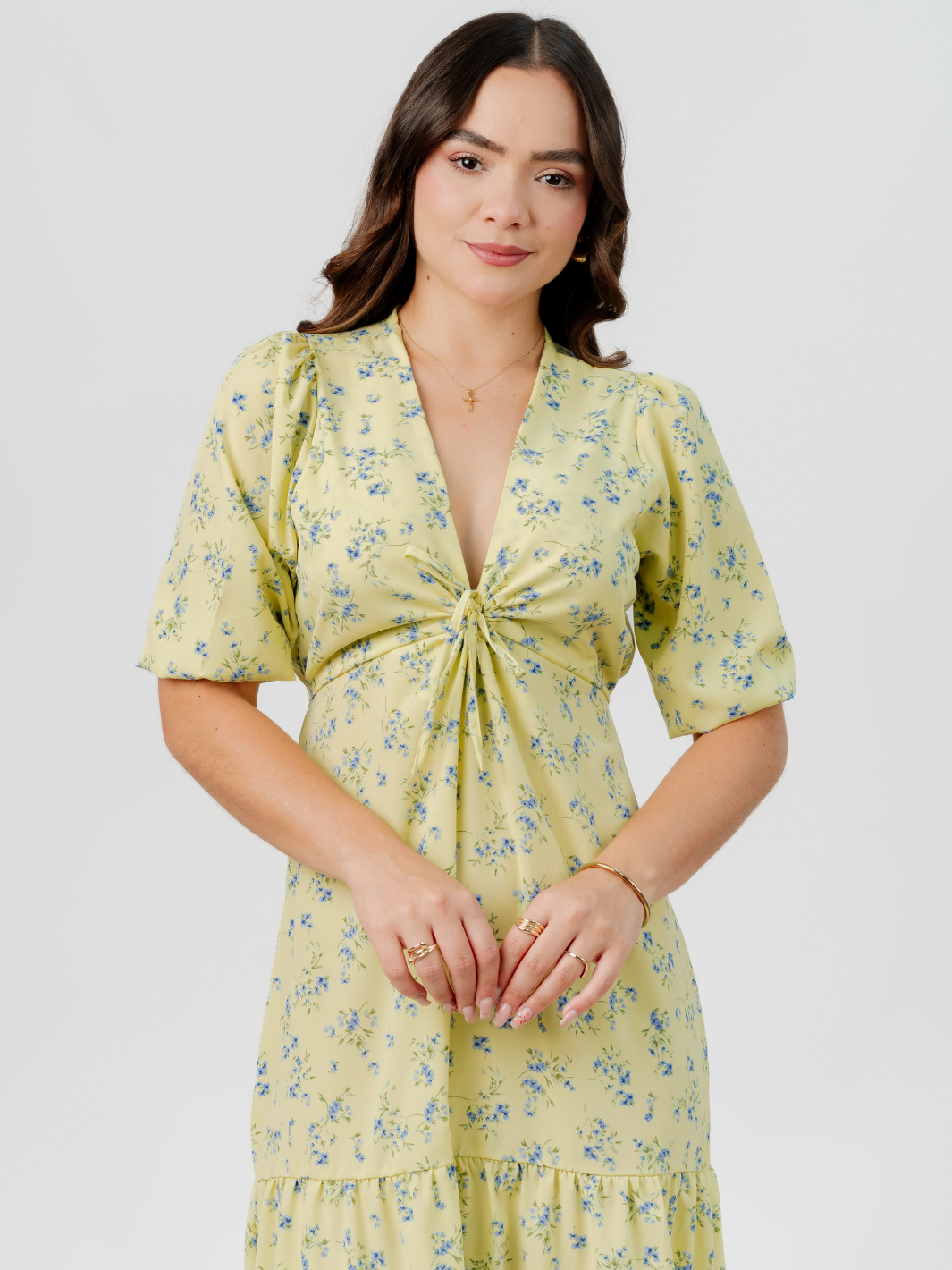 VESTIDO CASUAL LARGO TIZIANA VERDE LIMON