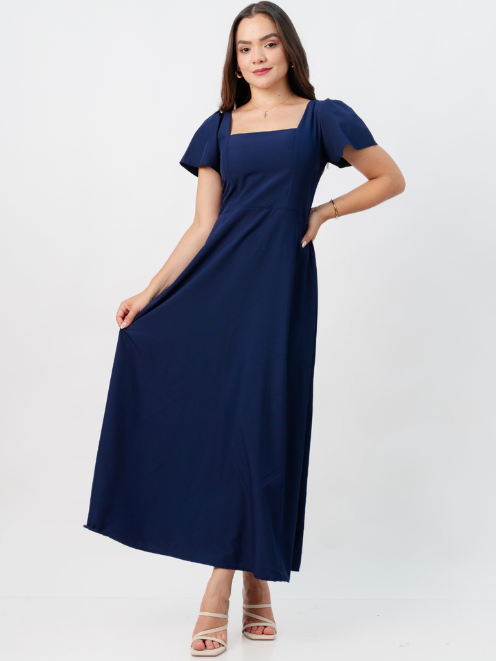 VESTIDO CASUAL LARGO AMELIA AZUL