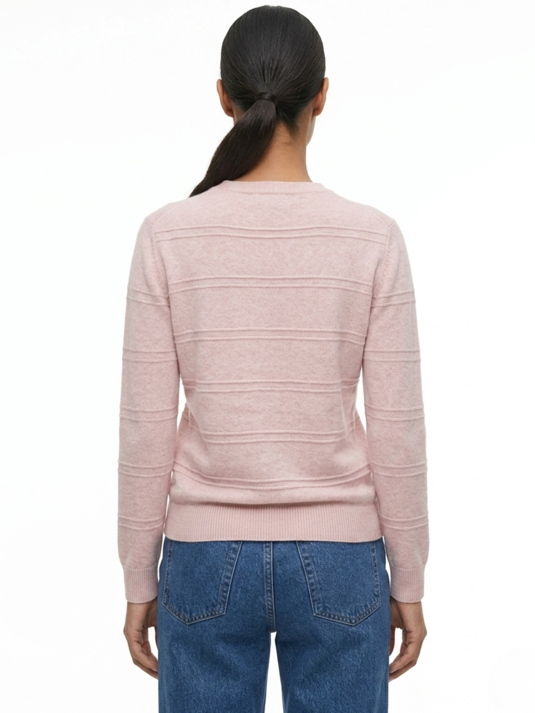 CHOMPA TEJIDA CON CUELLO REDONDO CANI ROSA