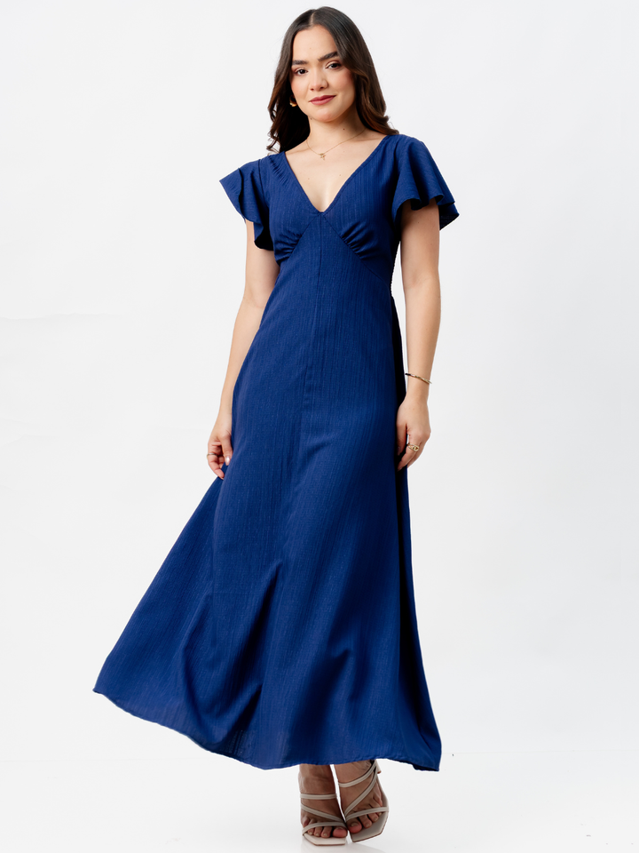 VESTIDO LARGO CORTE A BRENDA AZUL