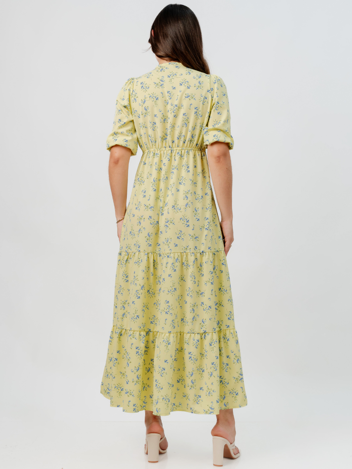 VESTIDO CASUAL LARGO TIZIANA VERDE LIMON