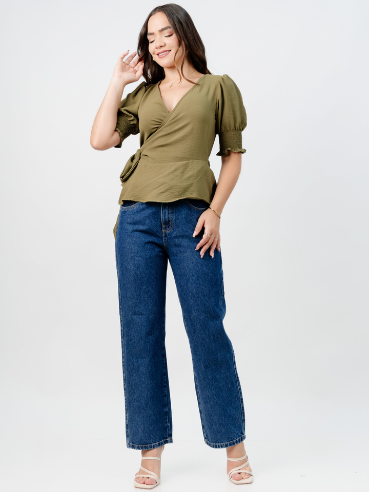 BLUSA PEPLUM ENVOLVENTE JACKIE VERDE