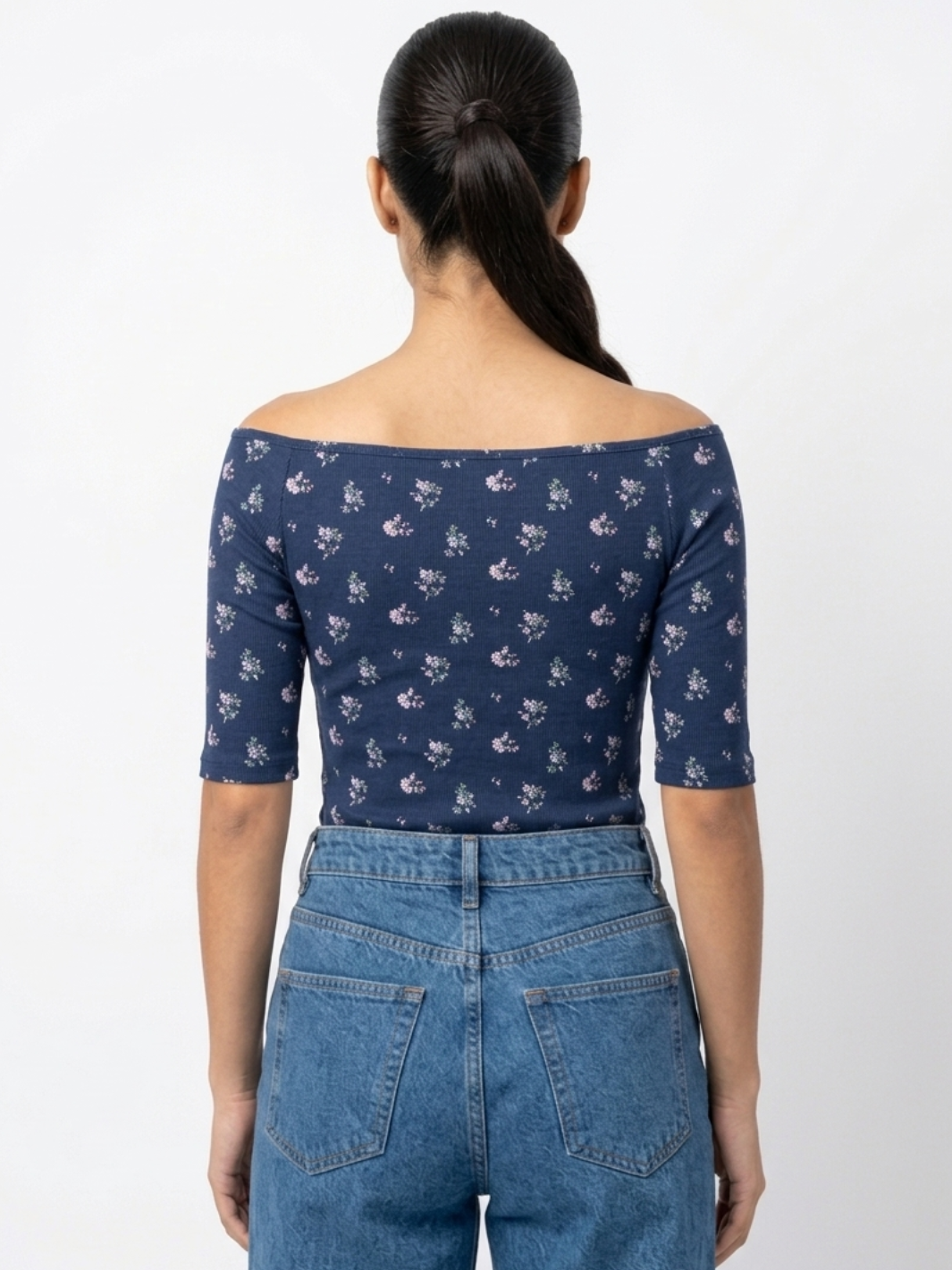 POLO BASICO CUELLO OJAL MAYA AZUL FLORES