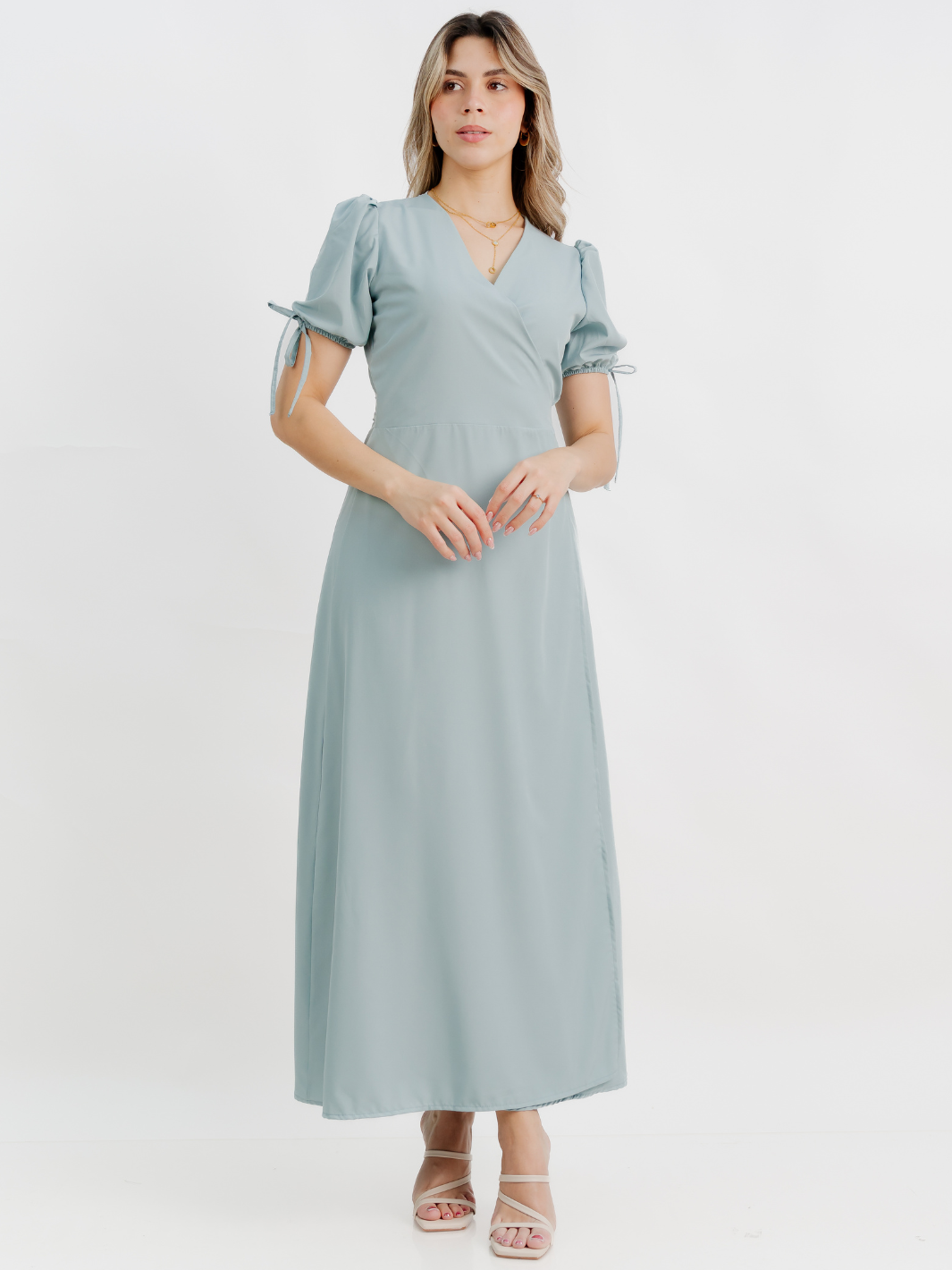 VESTIDO ENVOLVENTE BRISA CEMENTO