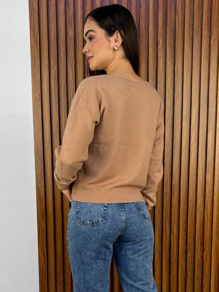 CHOMPA TEJIDA BARBARA CAMEL