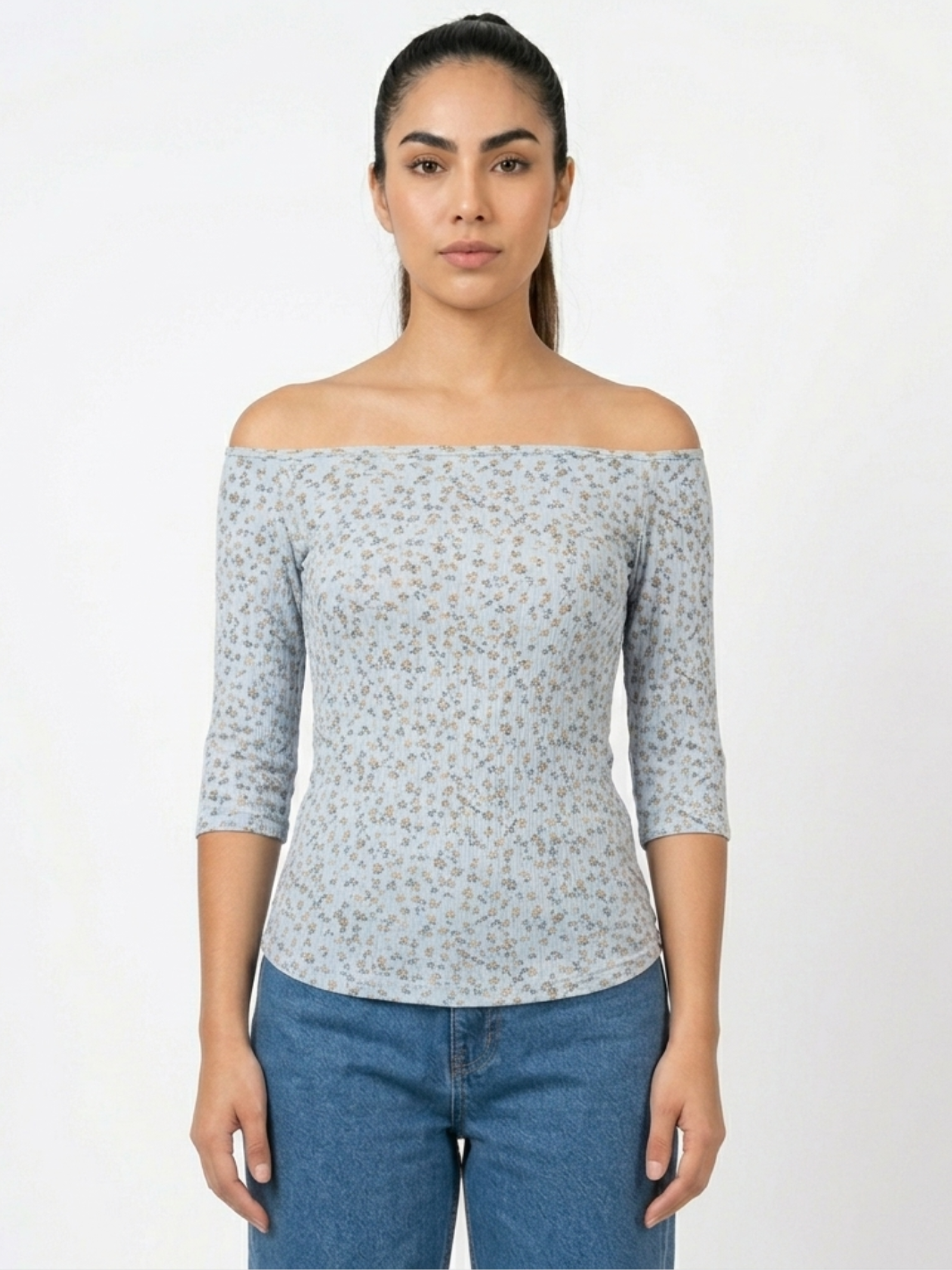 POLO BASICO CUELLO OJAL MAYA CELESTE FLORES/TERRACOTA