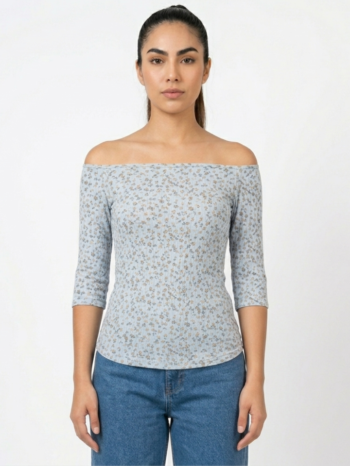 POLO BASICO CUELLO OJAL MAYA CELESTE FLORES/TERRACOTA