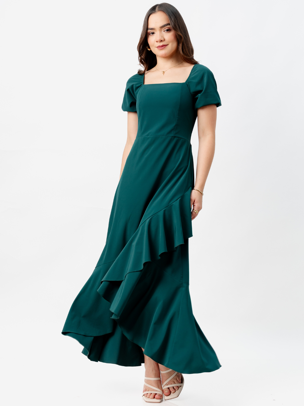 VESTIDO CASUAL LARGO PAOLA VERDE