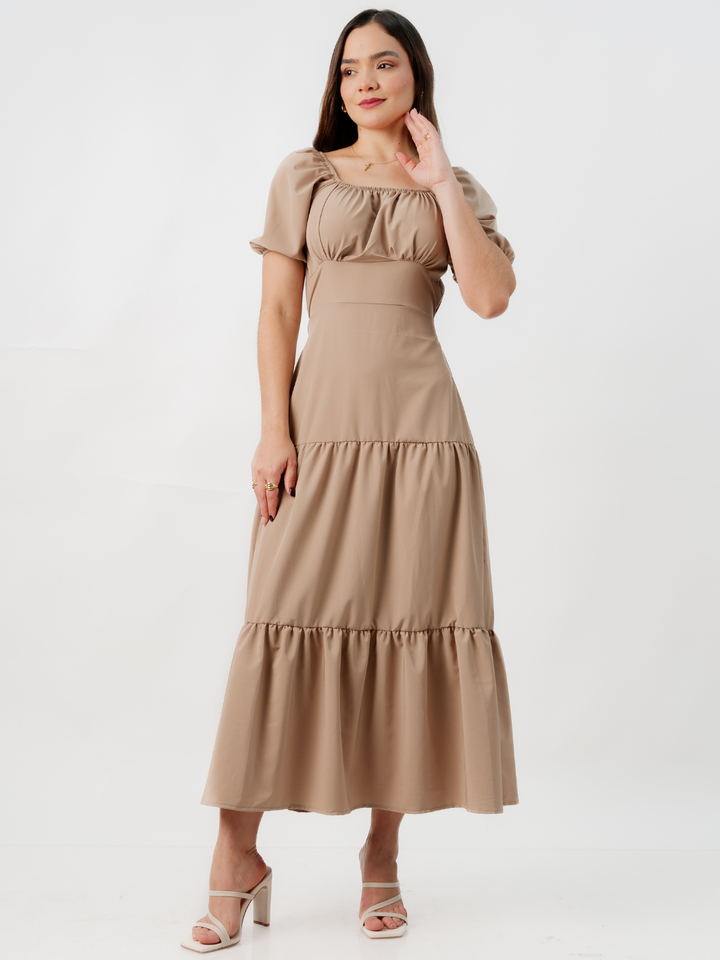 VESTIDO CASUAL LARGO TATIANA NUDE