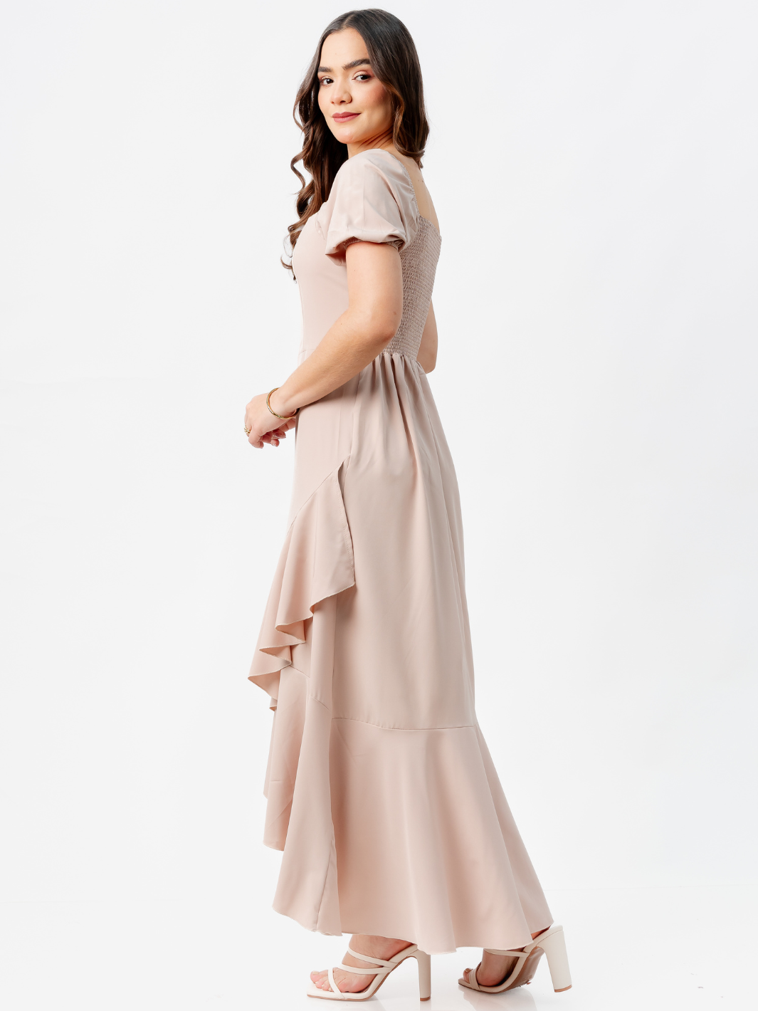 VESTIDO CASUAL LARGO PAOLA NUDE