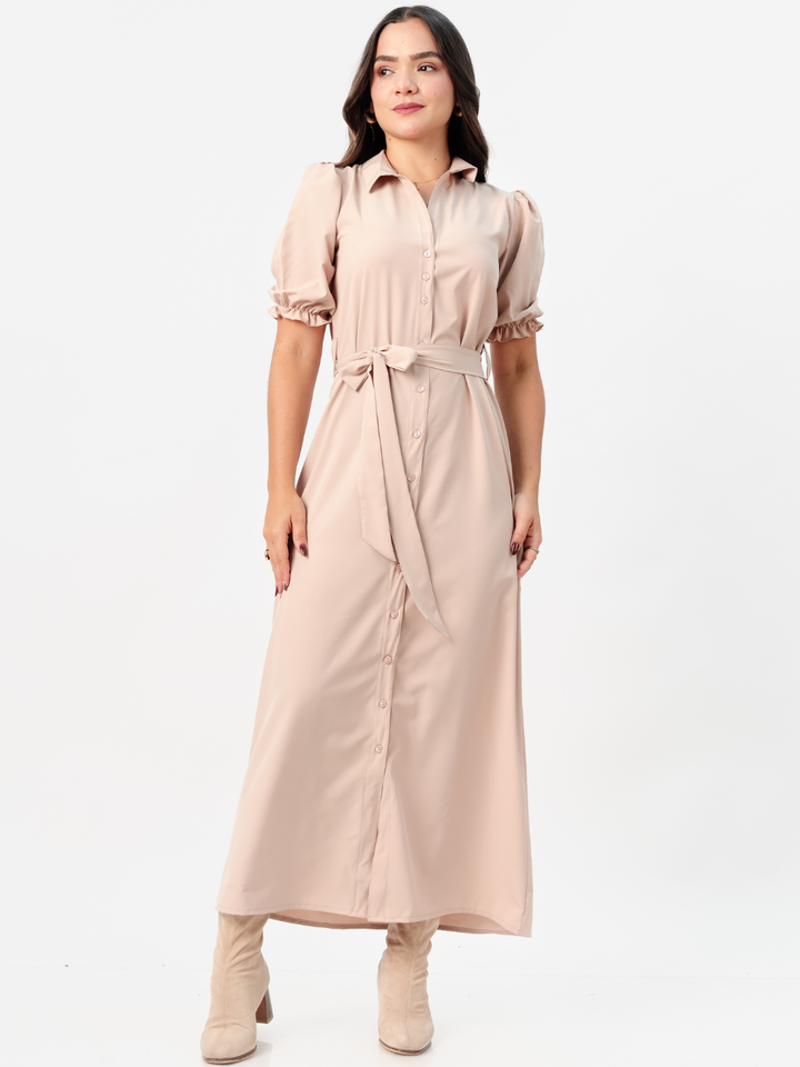 VESTIDO CAMISERO CON CINTURON ASIA NUDE