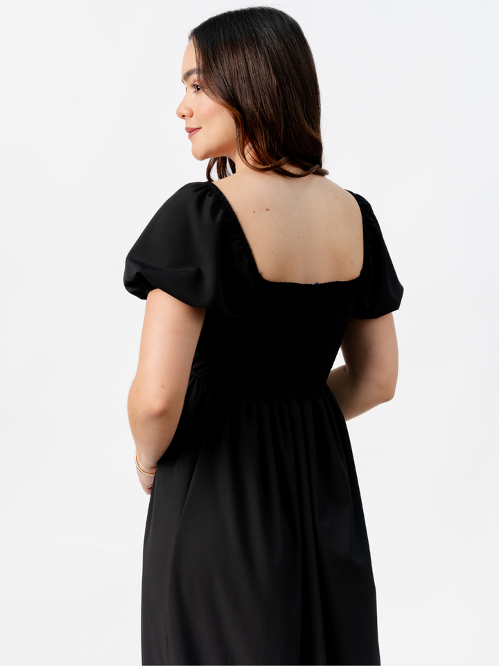 VESTIDO CASUAL LARGO CON BOBO SORAYA NEGRO