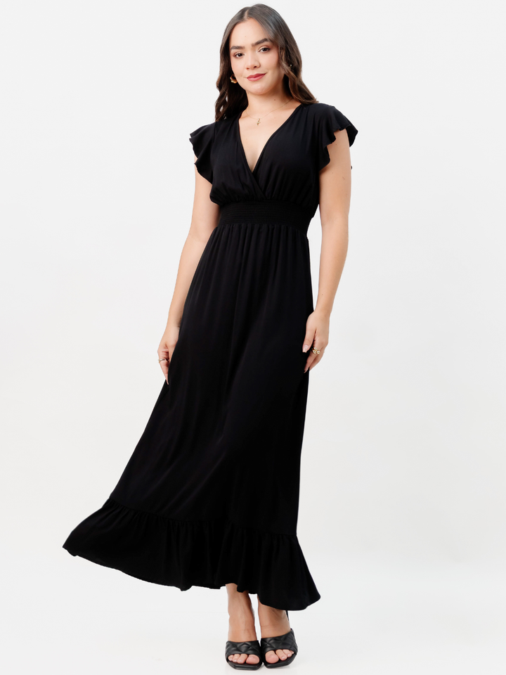 VESTIDO CASUAL LARGO SAYURI NEGRO