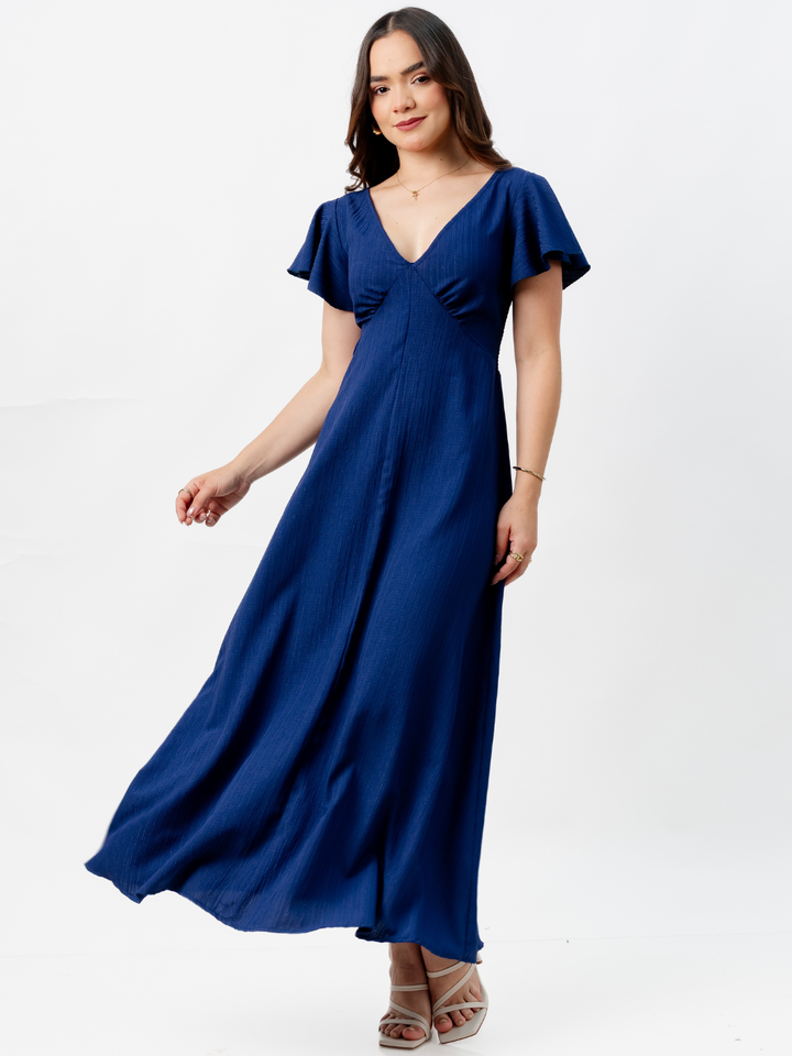 VESTIDO LARGO CORTE A BRENDA AZUL