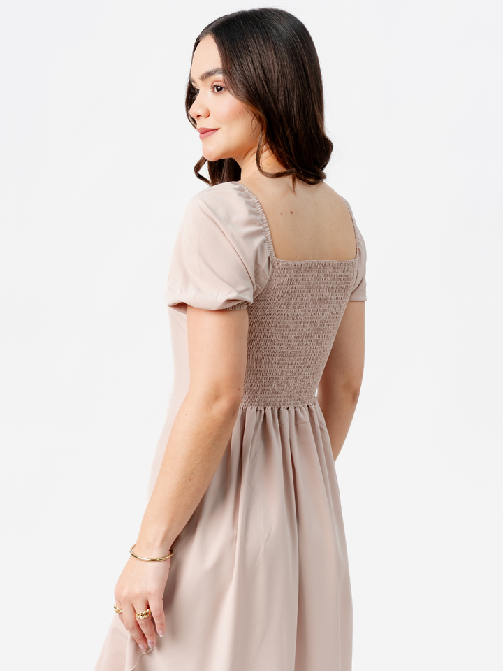 VESTIDO CASUAL LARGO PAOLA NUDE