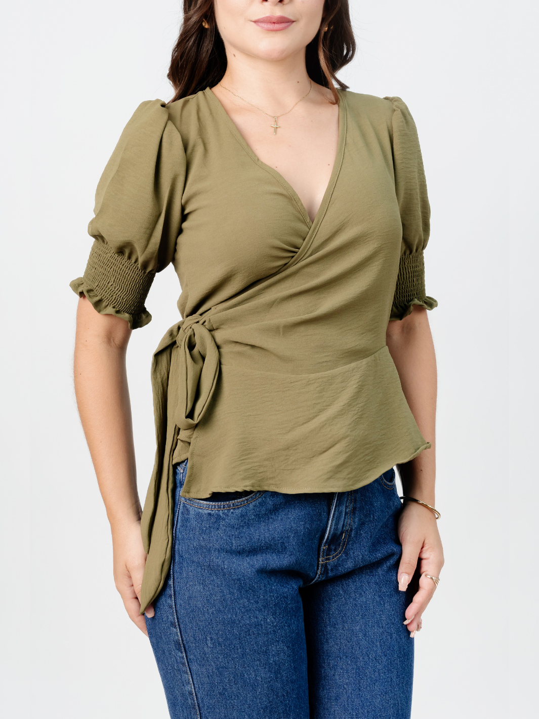 BLUSA PEPLUM ENVOLVENTE JACKIE VERDE