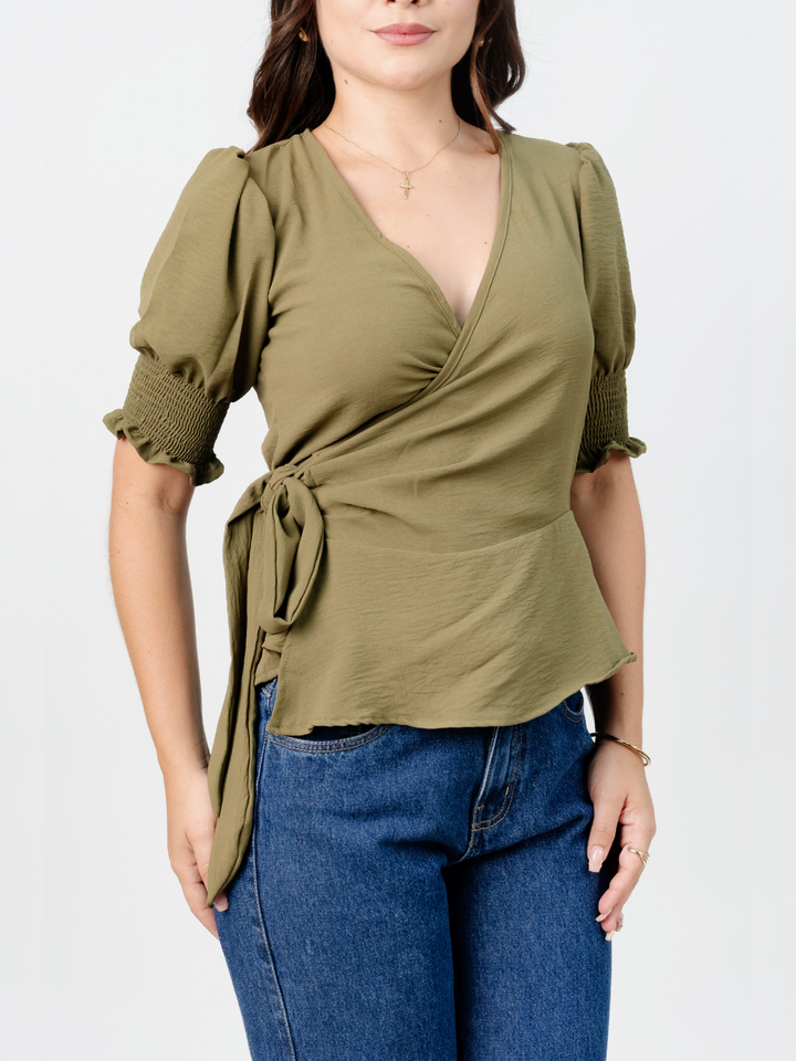 BLUSA PEPLUM ENVOLVENTE JACKIE VERDE