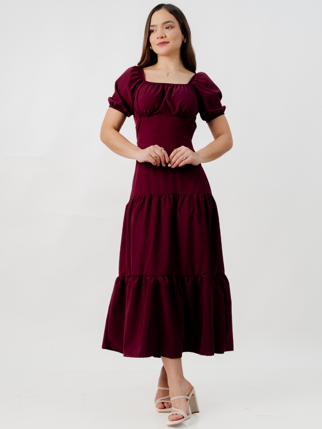 VESTIDO CASUAL LARGO TATIANA BORGOÑA