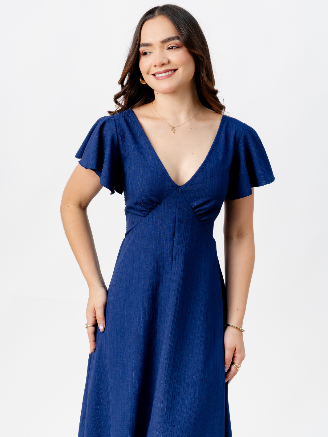 VESTIDO LARGO CORTE A BRENDA AZUL