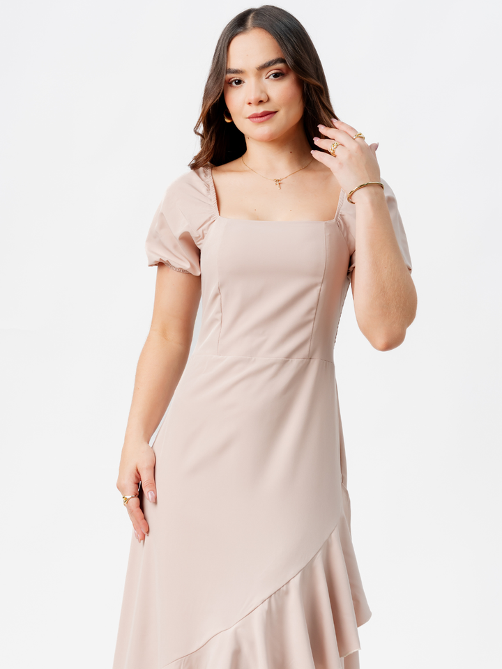 VESTIDO CASUAL LARGO PAOLA NUDE