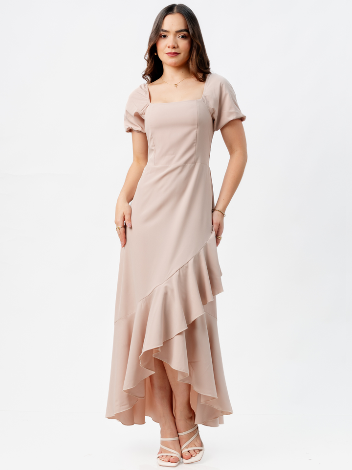 VESTIDO CASUAL LARGO PAOLA NUDE