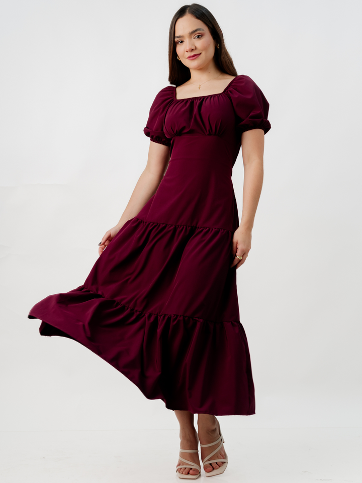 VESTIDO CASUAL LARGO TATIANA BORGOÑA