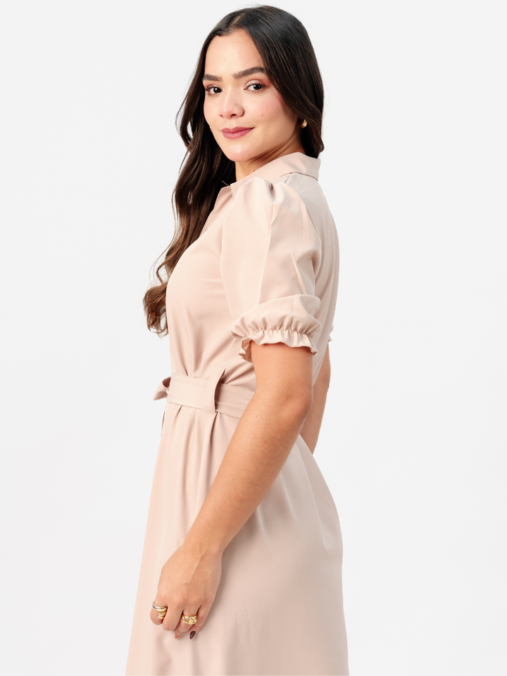 VESTIDO CAMISERO CON CINTURON ASIA NUDE