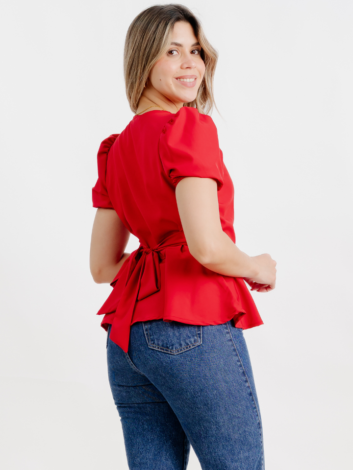 BLUSA MANGA CORTA BORA ROJO