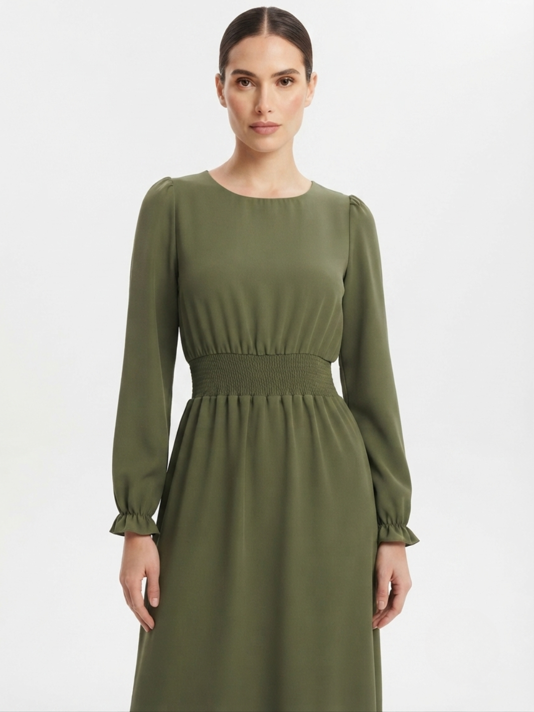VESTIDO CASUAL MANGA LARGA SUMI VERDE