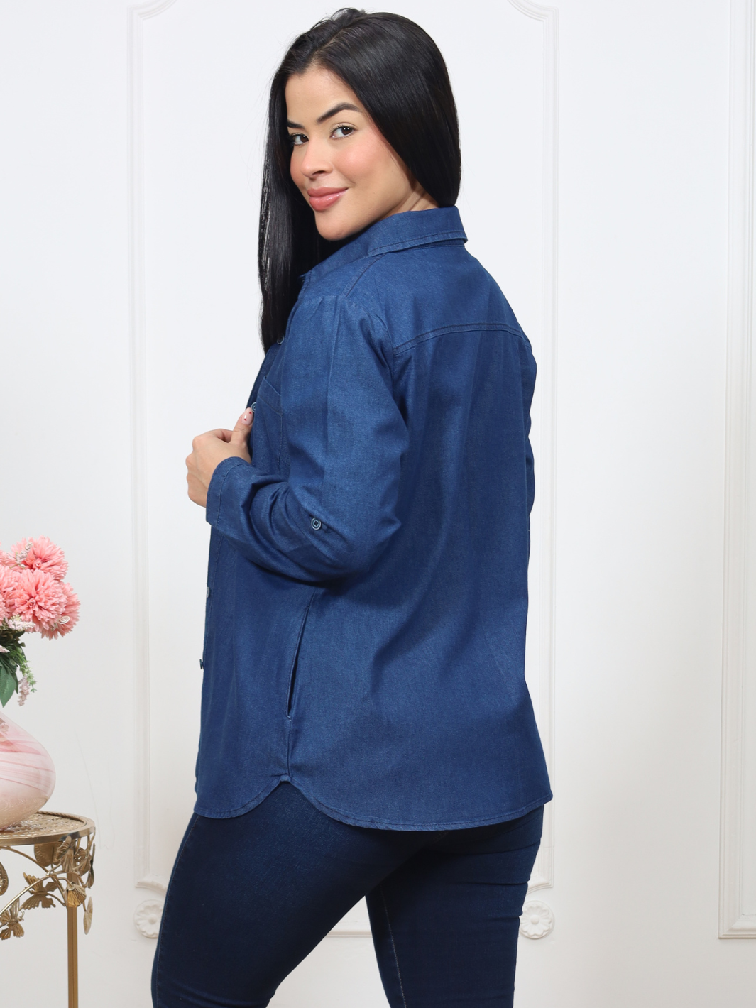 BLUSA CAMISERA DENIM FLORENCIA AZUL