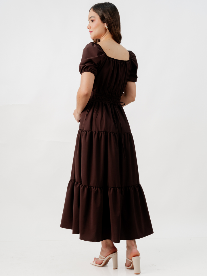 VESTIDO CASUAL LARGO TATIANA MARRON