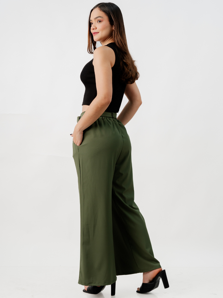 PANTALON CON CINTURON WENDY VERDE