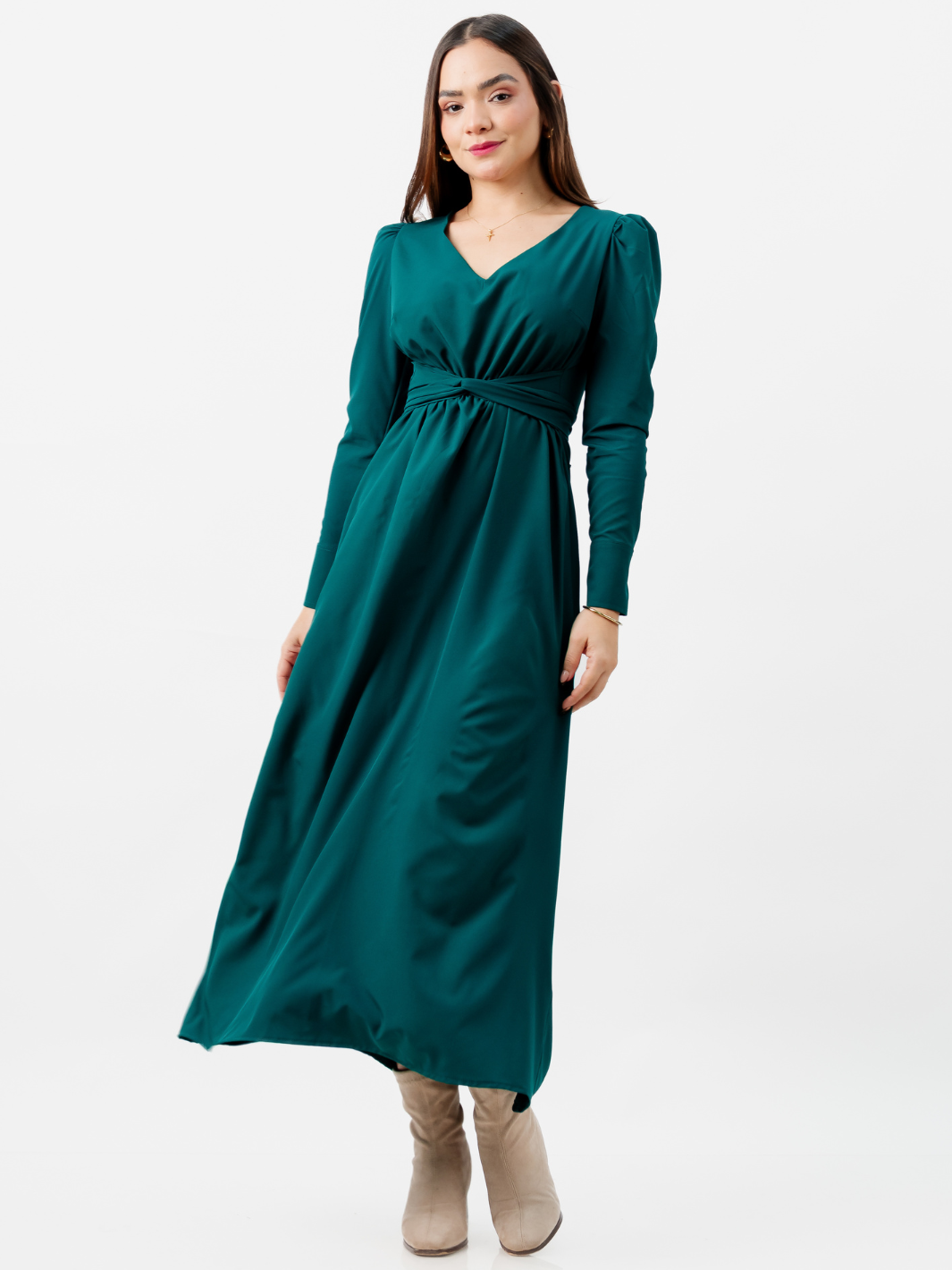 VESTIDO LARGO CAMILA VERDE