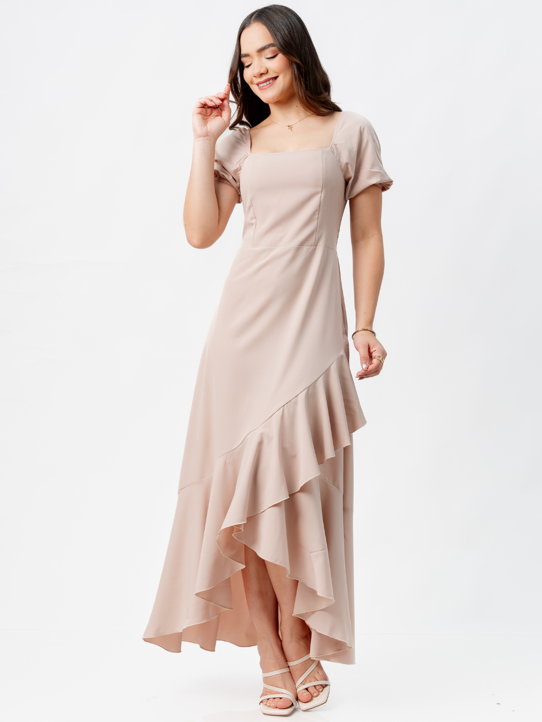 VESTIDO CASUAL LARGO PAOLA NUDE