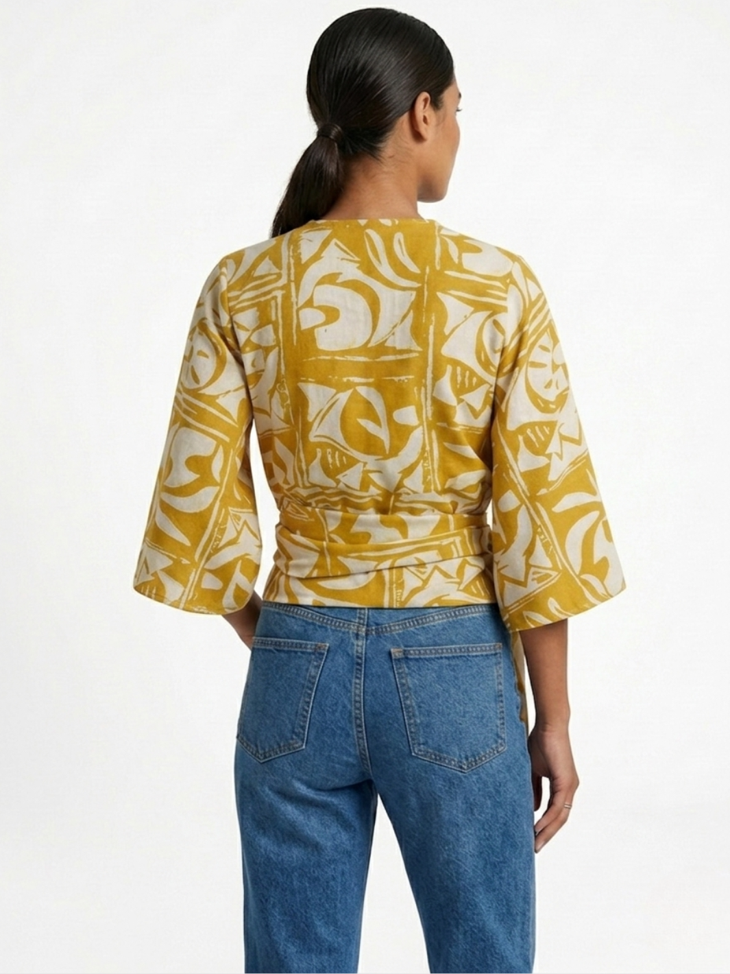 BLUSA ENVOLVENTE GERALDINE MOSTAZA